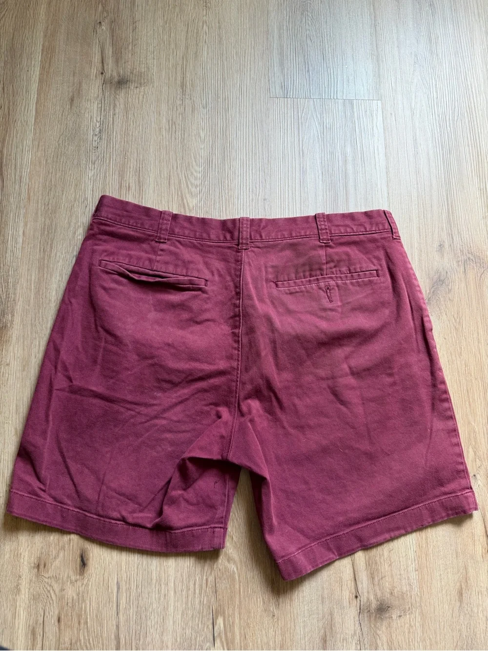 J. Crew Factory Men's Maroon Flat-Front Cotton Shorts